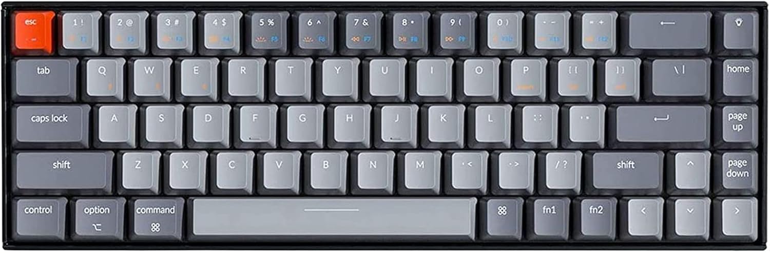 Keychron K6 Bluetooth 5.1 Wireless Mechanical Keyboard with Gateron G Pro Red Switch/LED Backlit/Rechargeable Battery