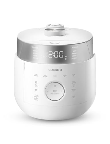 CUCKOO 6-Cup Uncooked / 12-Cup Cooked Induction Heating Twin Pressure Rice Cooker, 16 Menu Modes, Multi-Language Voice Guide