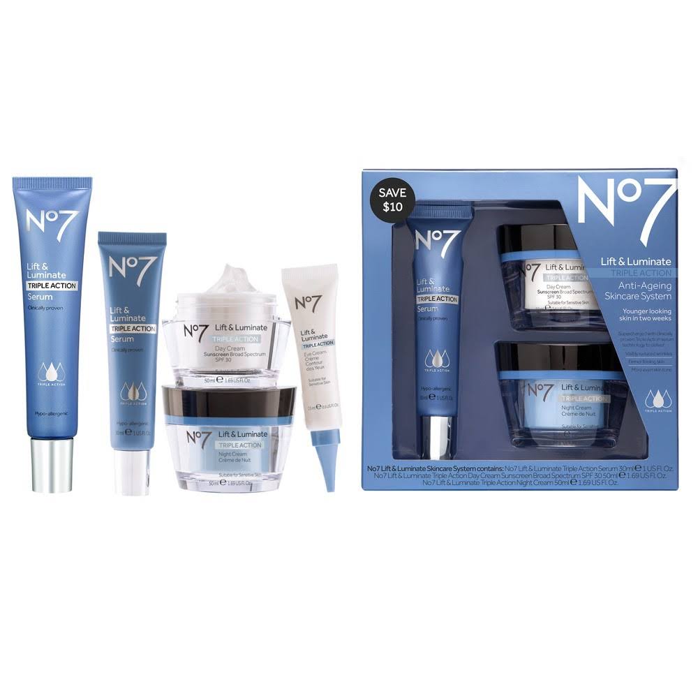 No7 Skincare System, Anti-Ageing, Lift u0026 Luminate Triple Action