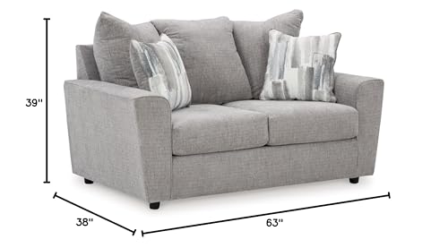 Signature Design by Ashley Stairatt Casual Loveseat with Flared Arms, Gray