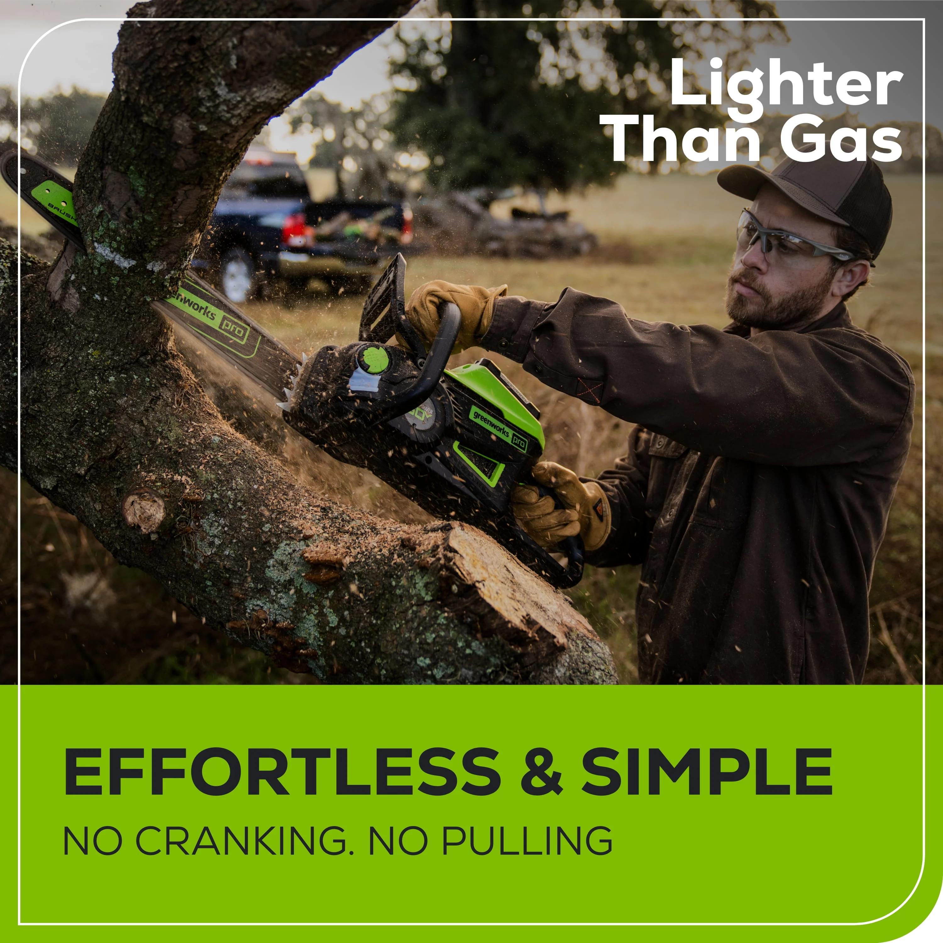 Greenworks 60V 18 Battery Powered Cordless Chainsaw, Tool Only 2019302T
