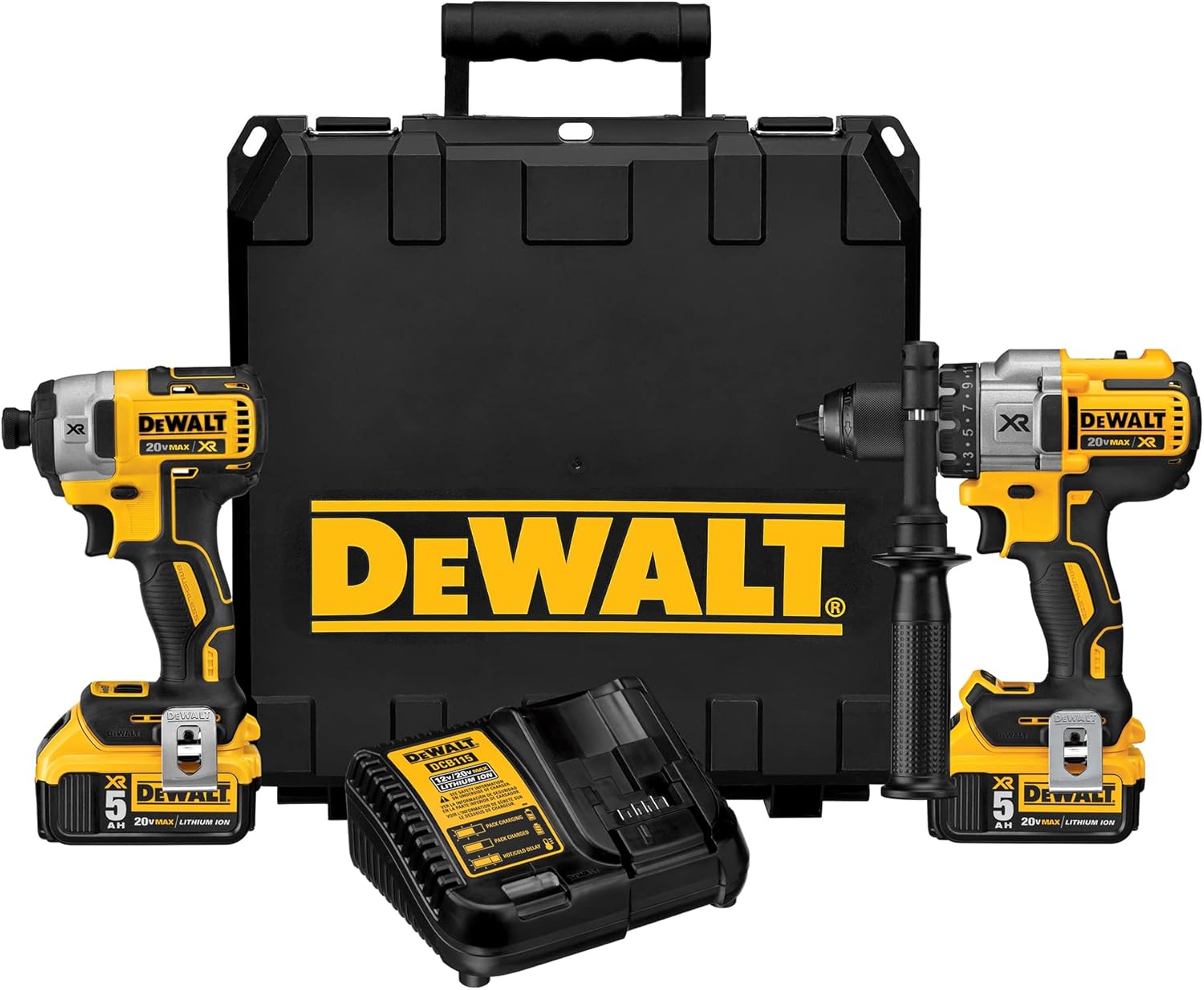 DEWALT 20V MAX XR Brushless Impact Driver and Hammer Drill Combo Kit, Premium 4.0Ah, Cordless (DCK299M2)