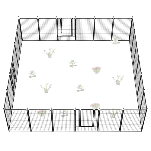 FXW Garden Fence 40in(H) x 36.0ft(L), 16 Panels Decorative Dog Fence Outdoor for The Yard – Heavy Duty Metal Animal Barrier for Dog and Rabbit