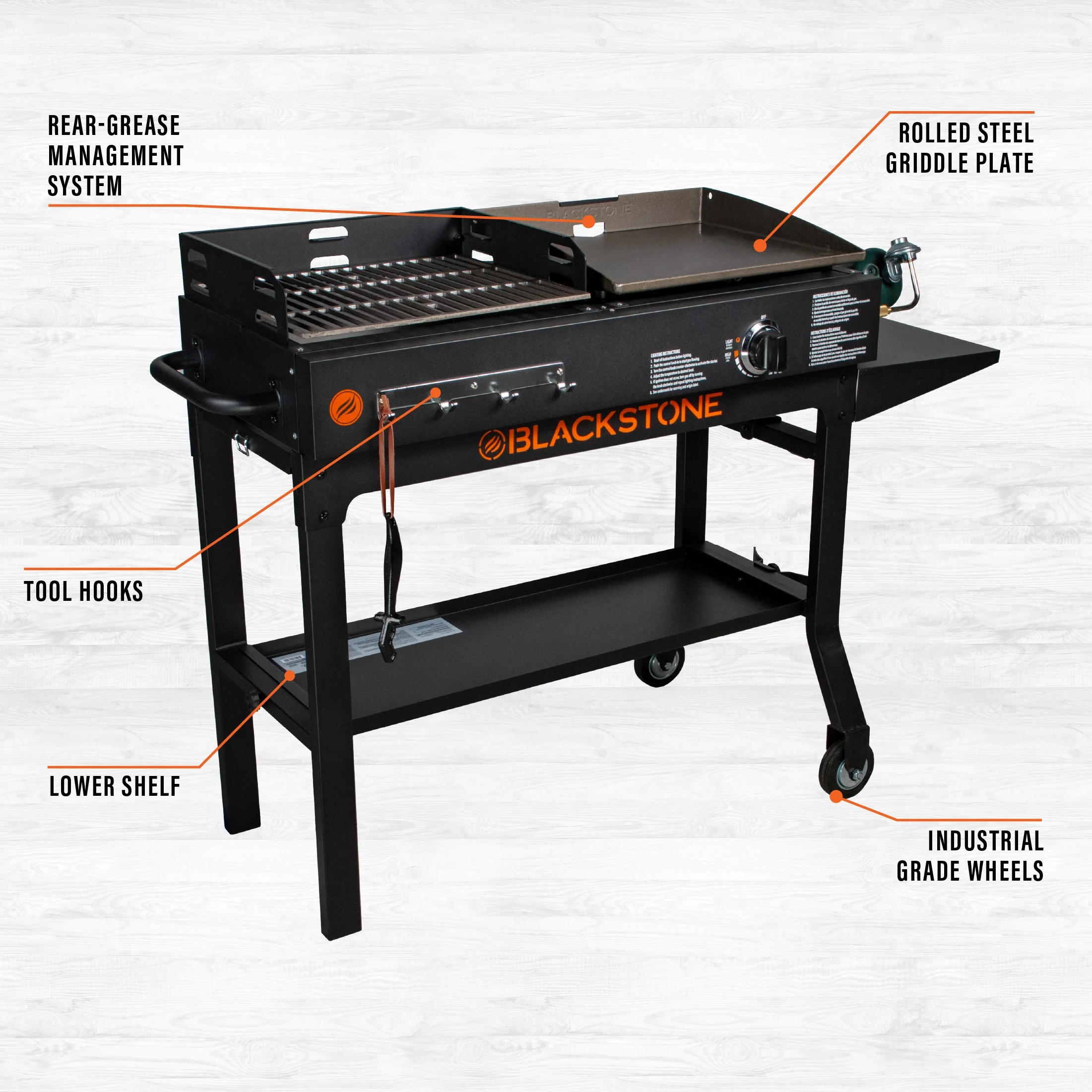 Blackstone Duo 17 Griddle and Charcoal Grill Combo