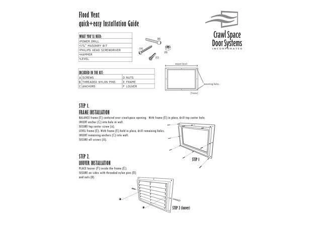 Crawl Space Door with Louvers for Crawlspace Access, VENTILATION, or Encapsulation (24x22x36x22)