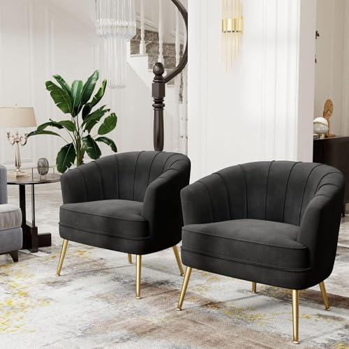 Andeworld Velvet Accent Chair, Upholstered Modern Single Sofa Side Chair