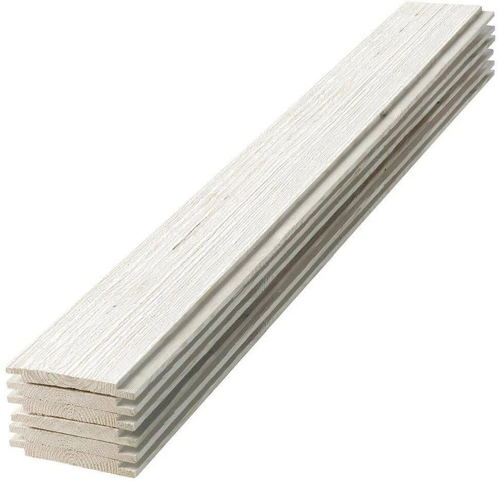 1 in. x 6 in. x 8 ft. Barn Wood White Shiplap Pine Board (6-Pack)