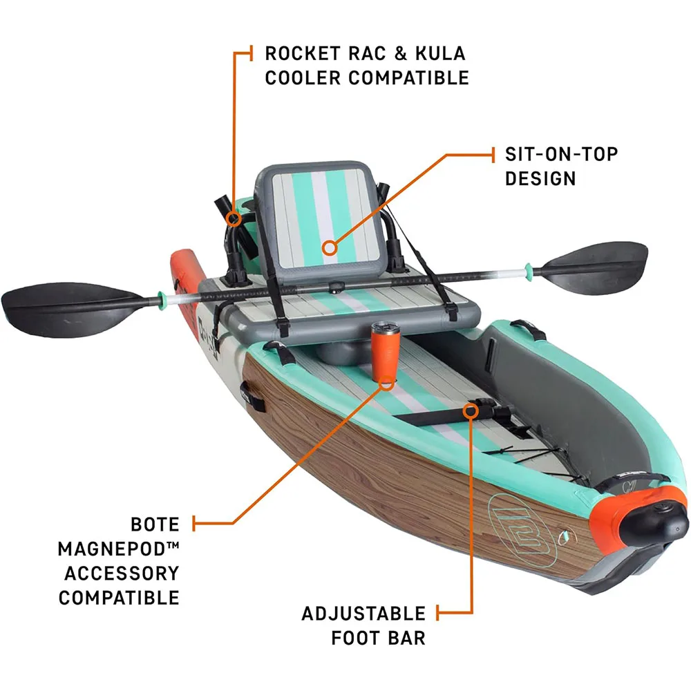 BOTE Deus Aero Inflatable Kayak Compatible with MagnePod for Adults and Kids, Including Travel Bag