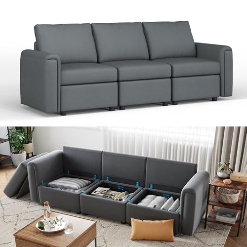 LINSY HOME Modular Sectional Sofa, Convertible U Shaped Sofa Couch with Storage, Memory Foam, Modular Sectionals with Ottomans