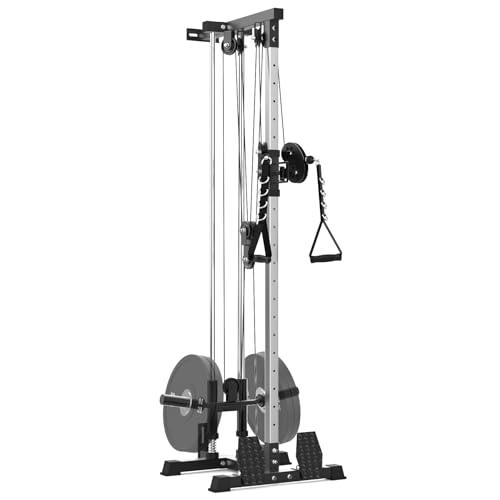 Wall Mount Cable Machine,LAT Power Cable Machine, LAT Pull Down and LAT Row LAT Tower,Cable Crossover Machine with 20 Positions