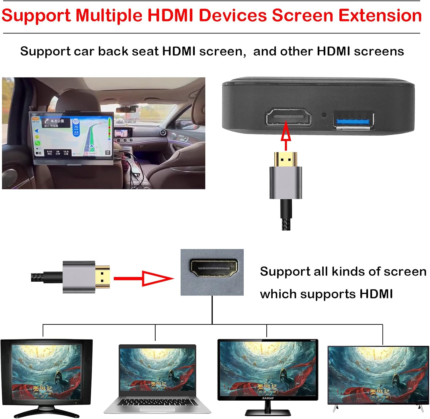 MMB Wireless CarPlay Dongle Android 11.0 AI Box, Compatible with Audi Benz VW Toyota Honda Porsche Ford 2018-2022 with Factory Wired CarPlay