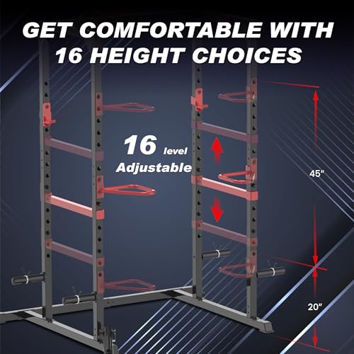 Fitness Reality Power Cage Squat Rack with Optional LAT Pulldown, Cable Crossover, 800 lb Capacity, Multi-Grip Pull-Up Bar, Adjustable Safety Bars