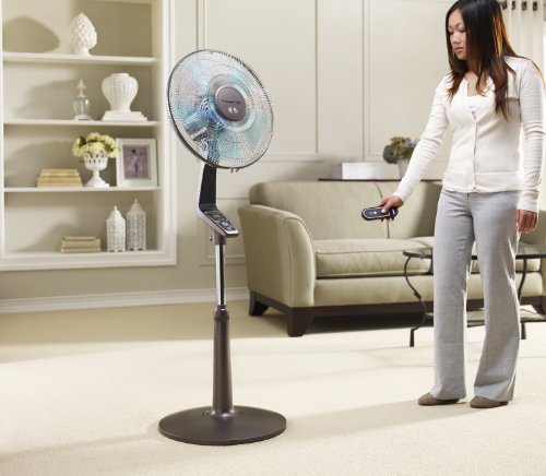 Rowenta Turbo Silence Oscillating 16-Inch Stand Fan Powerful and Quiet with Remote Control - Smart Home Appliances