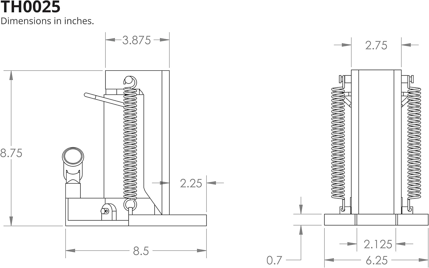 TEMCo Hydraulic Container / Machine Toe Jack (2.5 Ton - 5 Ton) Lift Capacity TH0025