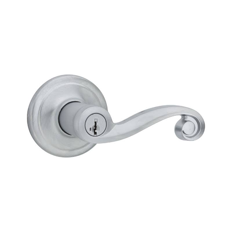Kwikset 750LL-S Lido Storeroom Keyed Entry Door Lever Set with Smart KEY, Antique Brass