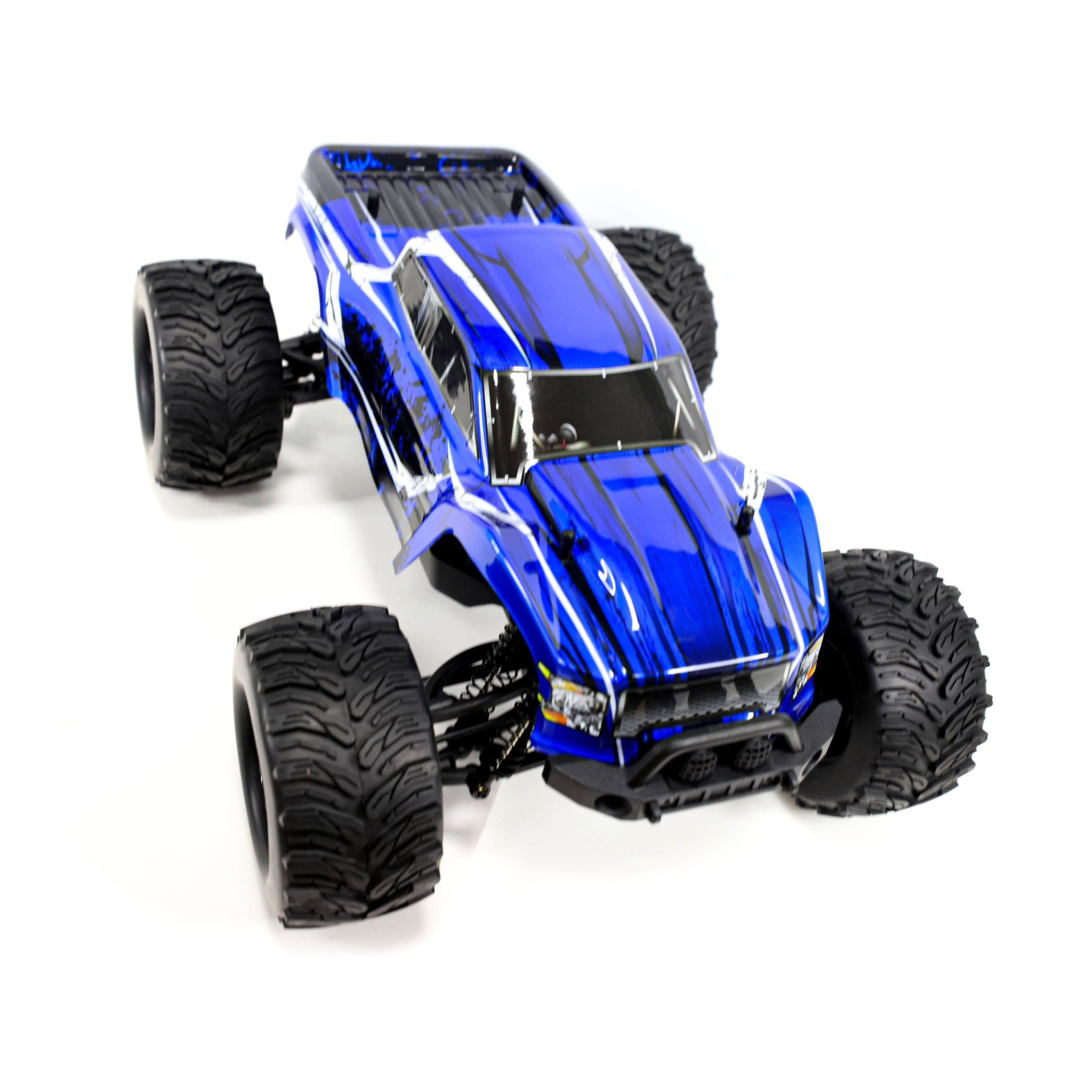 Aleko RCCAR09-UNB 1 by 10 Scale Brushless Pro Off-Road 4WD Electric Powered RC Monster Truck Blue
