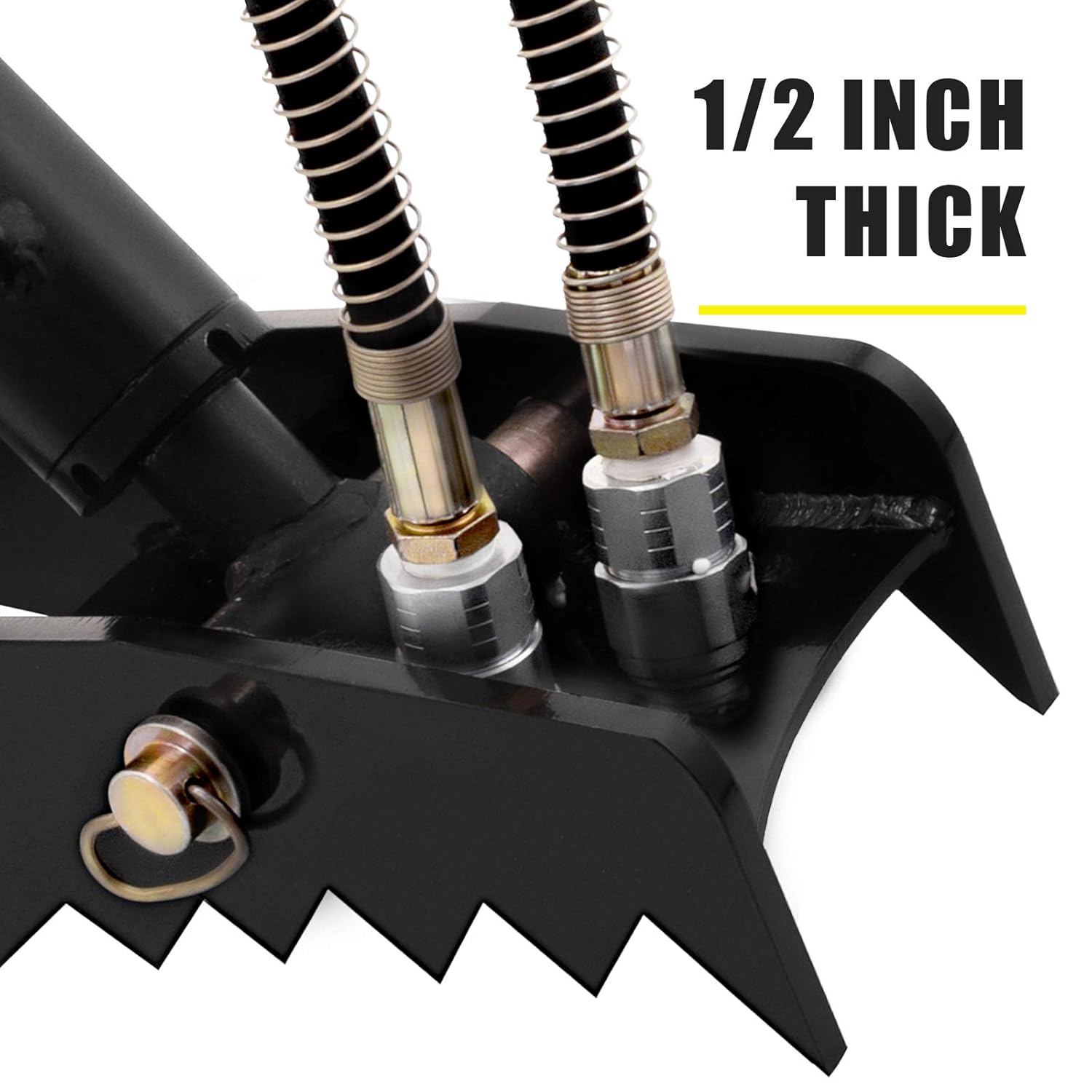 Mophorn 18 Hydraulic Backhoe Thumb, 1/2 Thickness Heavy Duty Excavator Thumb, Black Steel Weld On Thumb Attachments with Hydraulic Cylinder