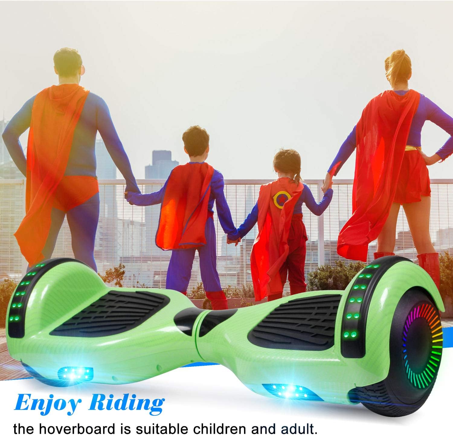 FLYING-ANT Hoverboard, 6.5 Inch Self Balancing Hoverboards with Bluetooth and Flashing LED Lights, Hover Board for Kids Teenagers