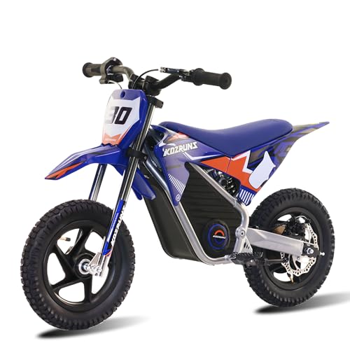 OLALA 36V Electric Dirt Bike for Kids Aged 4-8, Brushless 350W Racing Grade Electric Motorcycle, Up to 18.6MPH & 3 Speed Settings, Dual Disc Brakes