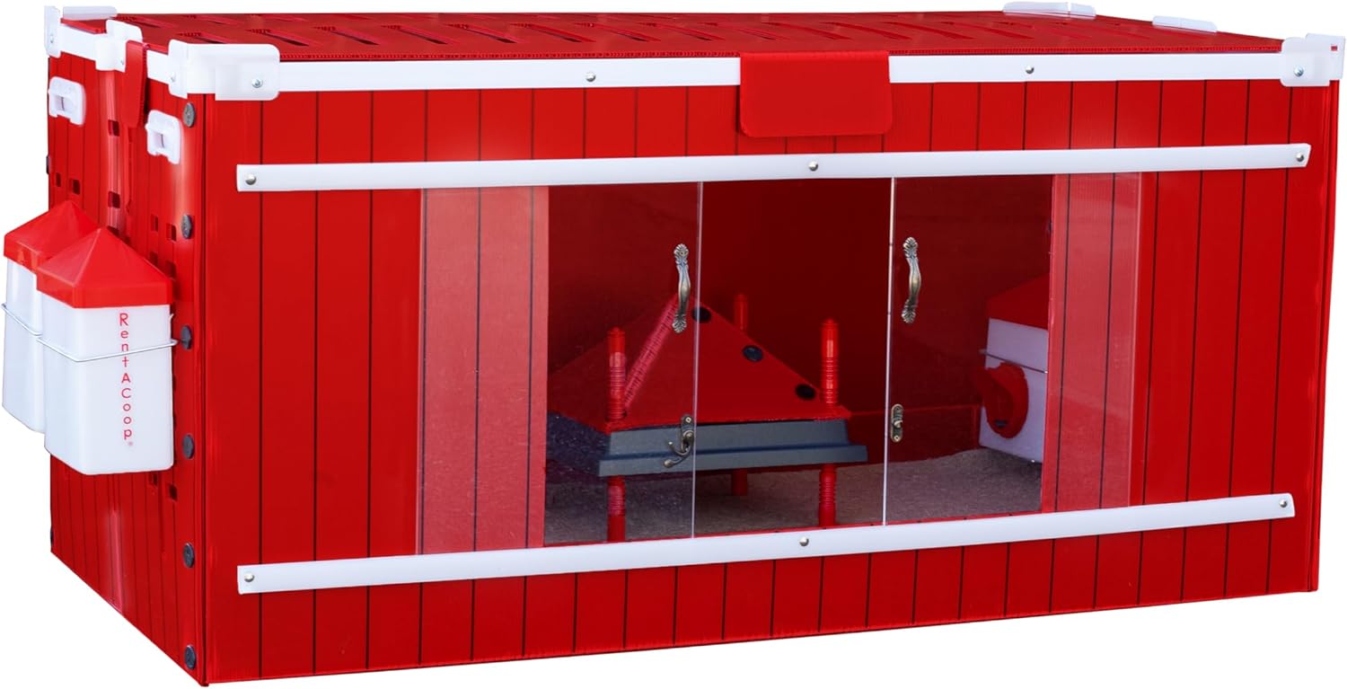 RentACoop Big Red Barn Chick Brooder Set with Chick Heating Plate with Anti-Roost Cone, Two 2.5 Pound Chick Feeders, Two 64 Ounce Chick Drinkers