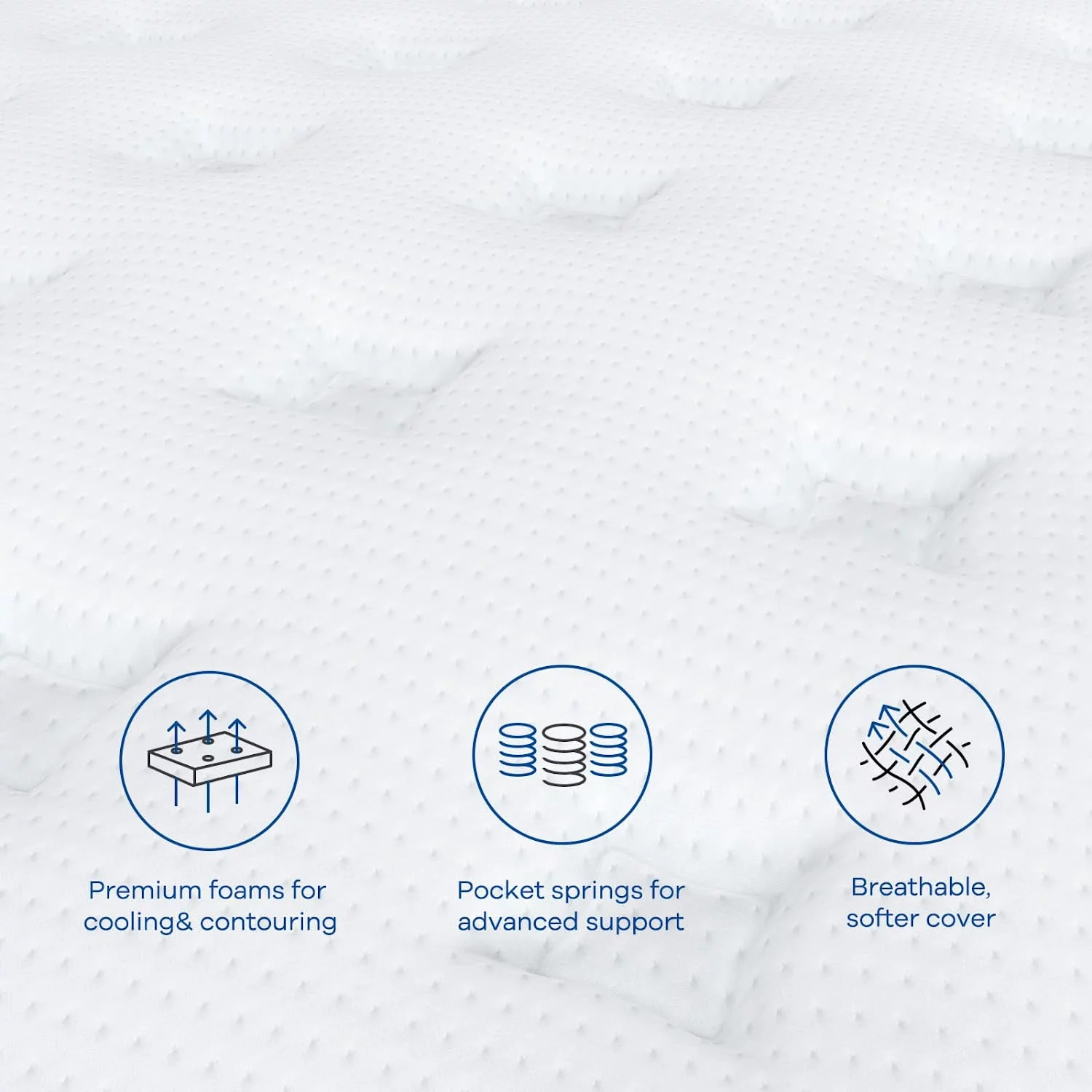 Coolvie Queen Mattress, 12 inch Hybrid Queen Mattress in a Box, with 3 Layer Premium Foam and Pocket Springs, Medium Firm Feel