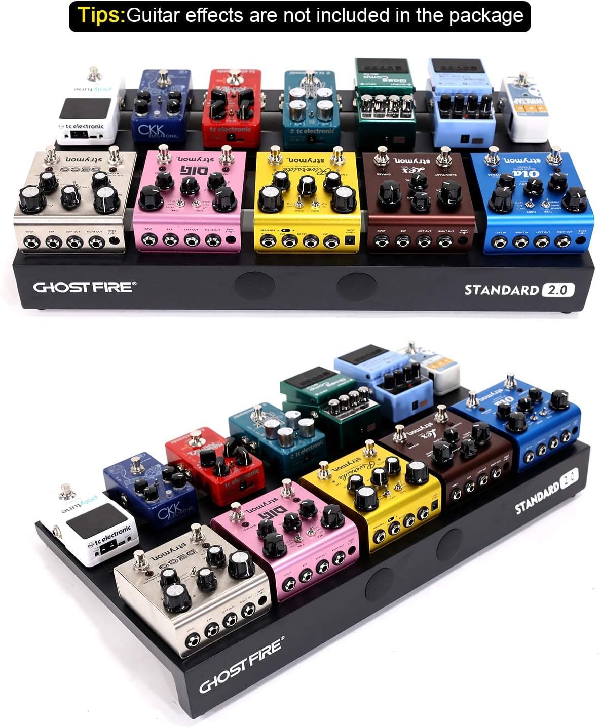 Ghost Fire Guitar Pedal Board Aluminum Alloy Effect Pedalboard with Carry Bag,V series (V-BABY MAX（Deluxe Edition）)