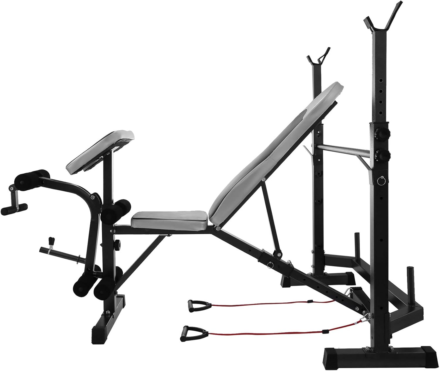 Happybuy Weight Bench 660LBS Weight Lifting Bench Weight Bench Adjustable Exercise Bench for Indoor Use Weight Bench Set with Leg Developer Workout