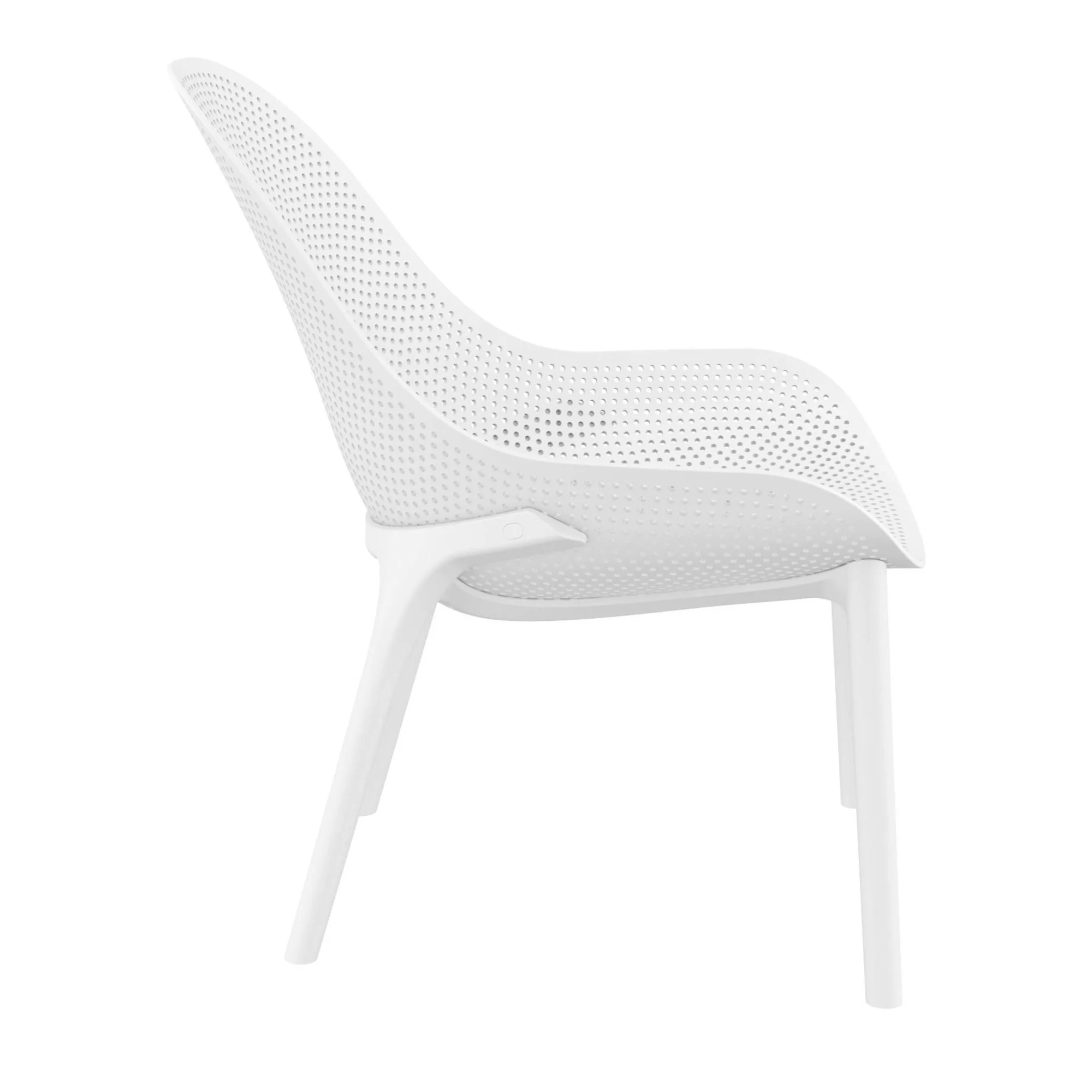 Luxury Commercial Living 32.75" White Solid Patio Lounge Chair