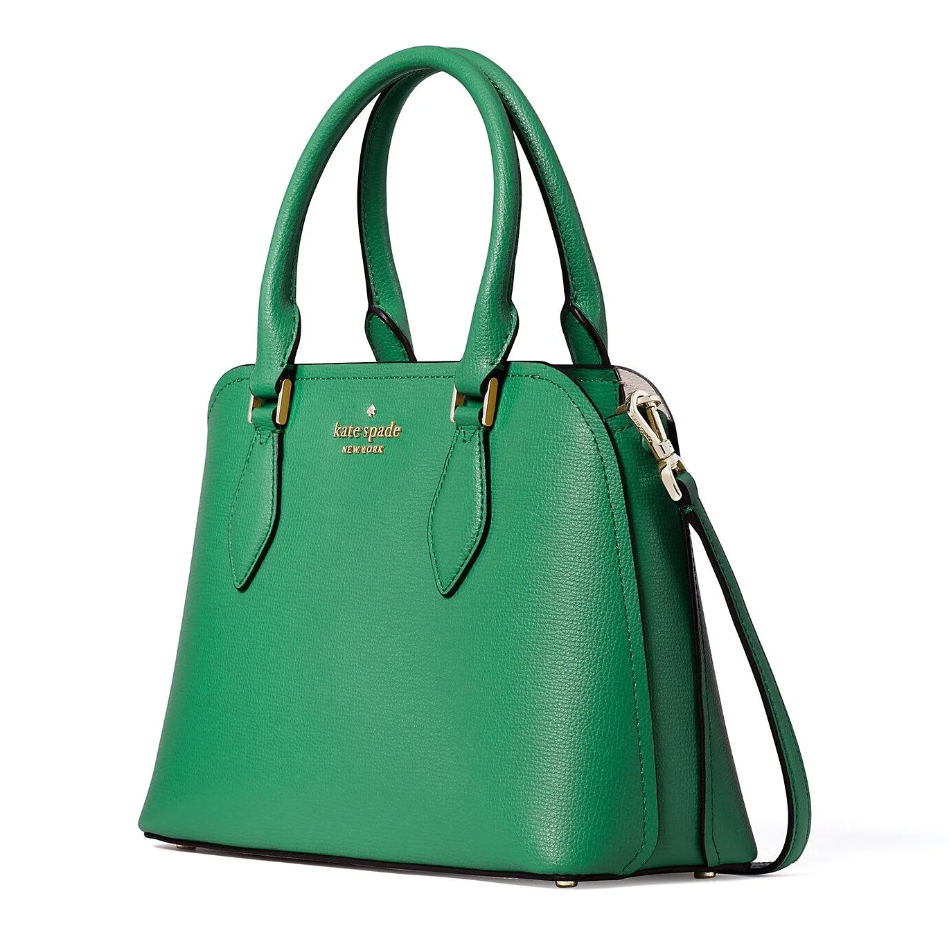 Kate Spade New York Women's Darcy Refined Grain Leather Small Satchel  (Green Bean)