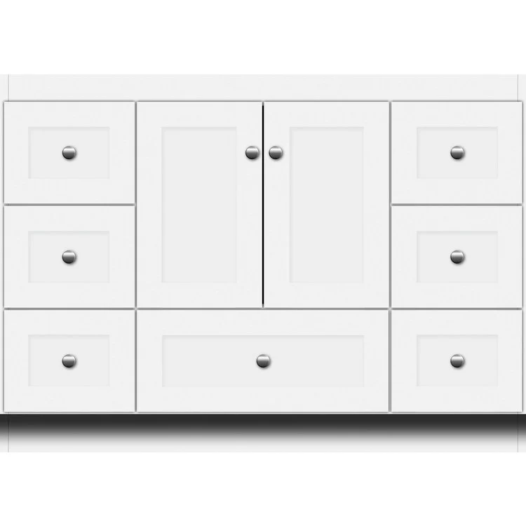 Simplicity Shaker 48"W x 21"D x 34.5"H Single Bathroom Vanity Cabinet Only with Side Drawers
