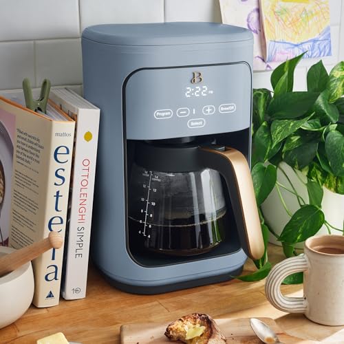 Beautiful Coffee Maker, 14-Cup, Touch Display, Programmable, 1200W, Stainless Steel, Keep Warm, 24h Timer dishwasher-safe (Black Sesame)