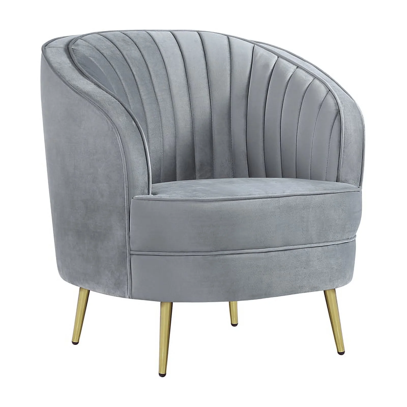 Sophia 3-piece Upholstered Living Room Set with Camel Back Grey and Gold