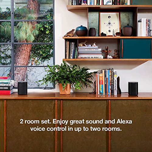 Two Room Set with all-new Sonos One - Smart Speaker with Alexa voice control built-In. Compact size with incredible sound for any room. (Black)