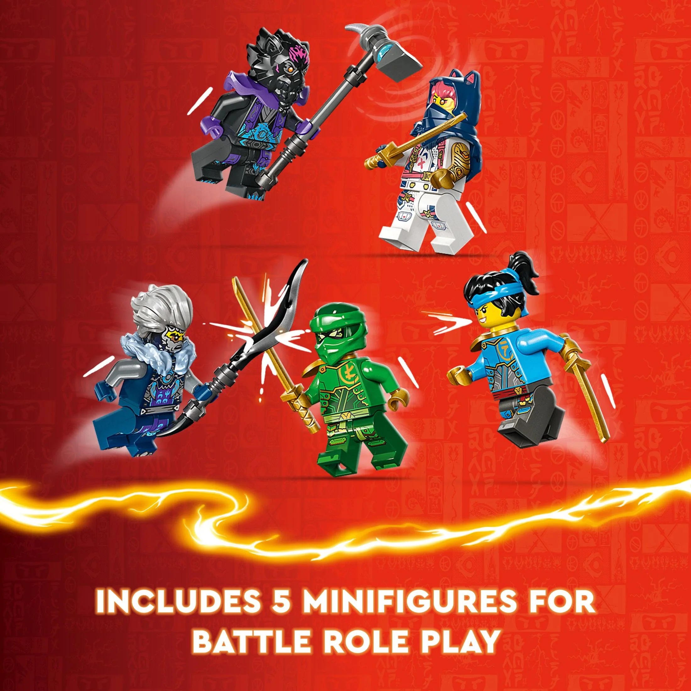 LEGO NINJAGO Egalt the Master Dragon Action Figure, Hero Toy Battle Set with 5 Ninja Minifigures for Group or Independent Play