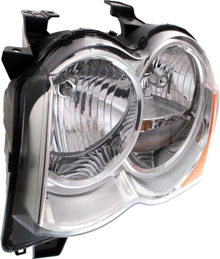For Jeep Grand Cherokee Headlight Assembly 2008 2009 2010 Driver and Passenger Side Pair/Set | Halogen | CAPA | CH2519131 + CH2518131 | 55157483AE +