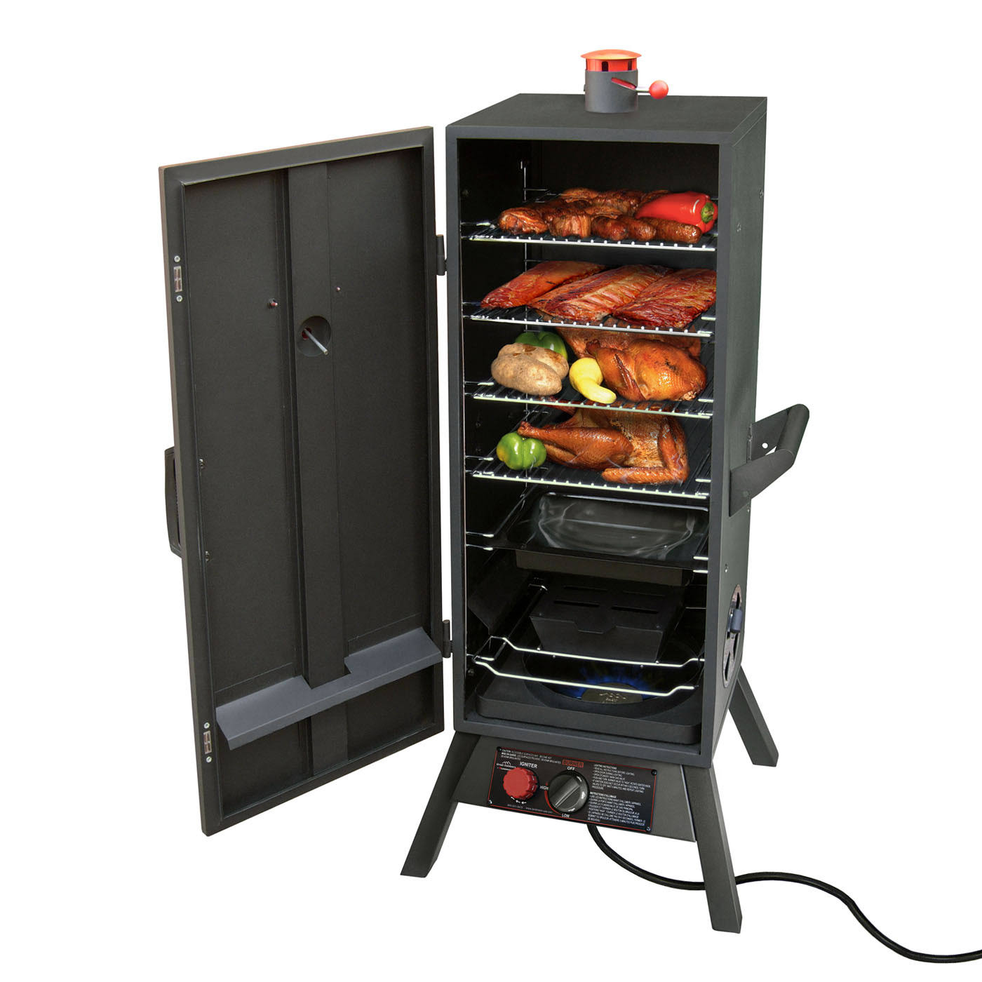 Landmann USA Smoky Mountain Vertical Gas Smoker, Grey