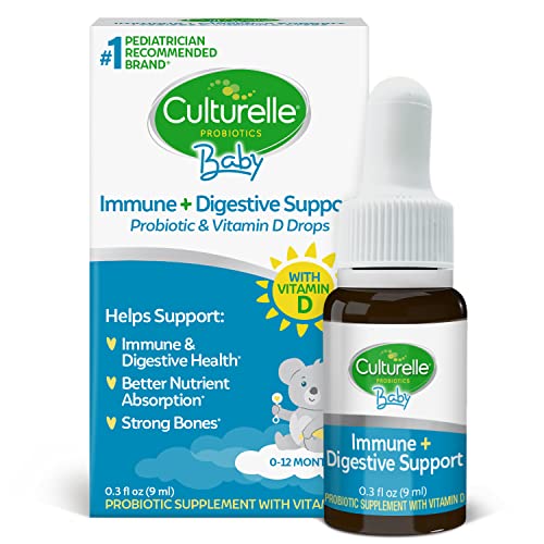 Culturelle Baby Immune & Digestive Support Probiotic + Vitamin D Drops, Helps Support Immune Health in Babies, Infants & Newborns 0-12 Months