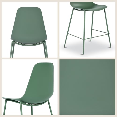 POLY & BARK Isla Modern Kitchen Chairs Set of 4 - Plastic Dining Chair with Metal Legs