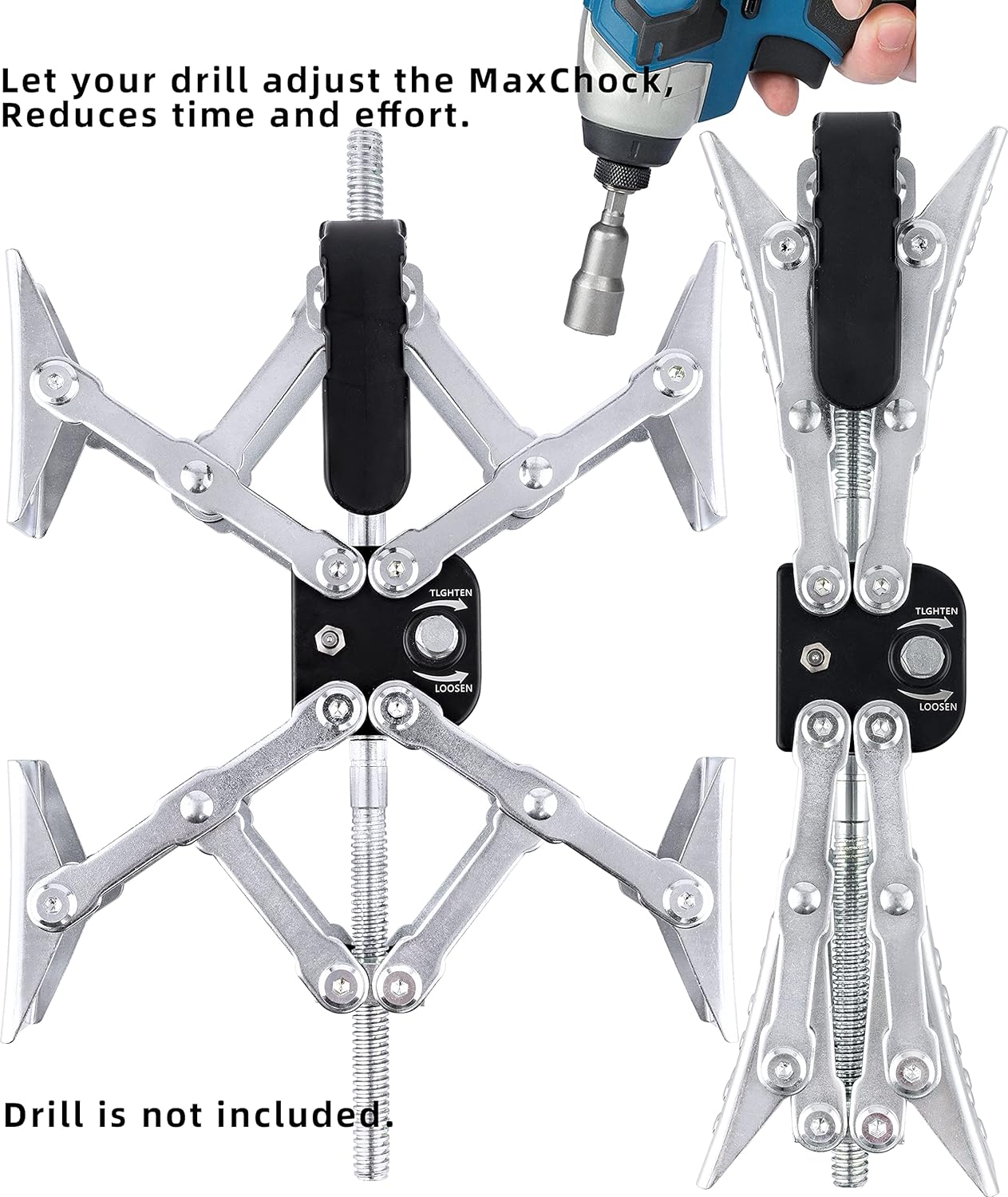 Maxchock X-Shaped RV Stabilizer Wheel Chock (Allow Drill Adjust) Dual Axel RV Travel Trailer Camper Tire While Camping -2 Pack