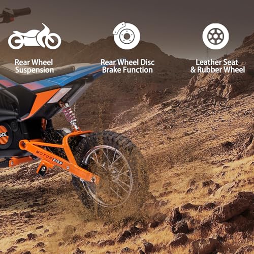 24V Kids Electric Dirt Bike 250W Motor Off-Road Motorcycle, 13.6MPH Fast Speed Powerful Motorcycle for Kids