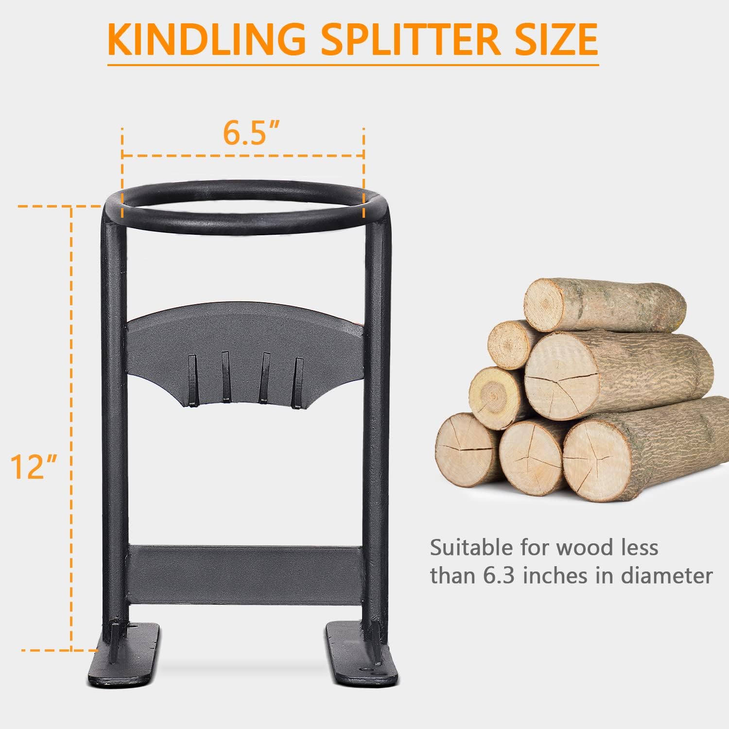 GARDRIT Wood Splitter Cast Steel Firewood Kindling Splitter