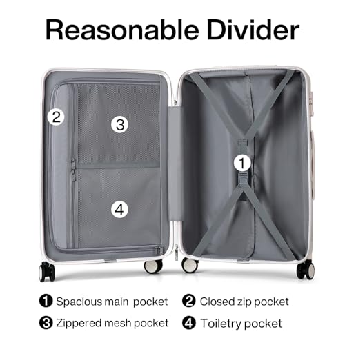 Hanke 29 Inch Luggage Suitcases With Spinner Wheels Lightweight PC hardside Rolling Suitcase With Travel Lock, Checked-Large 29-Inch(Blackish Green)