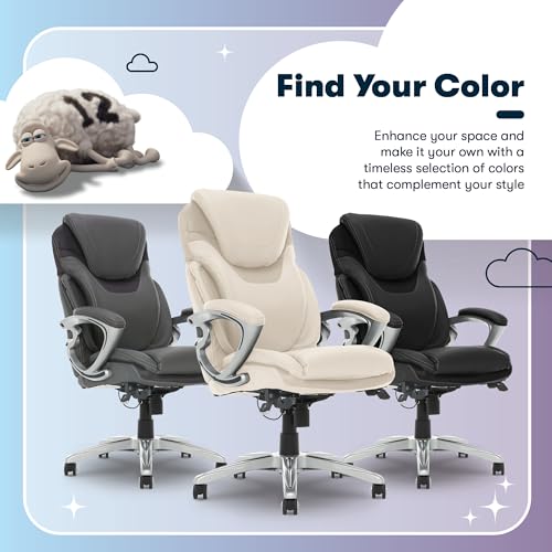 Serta Bryce Executive Office Chair, Ergonomic Computer DeskChairs with Patented AIR Lumbar Support, Comfy Body Pillows, Height Adjustable