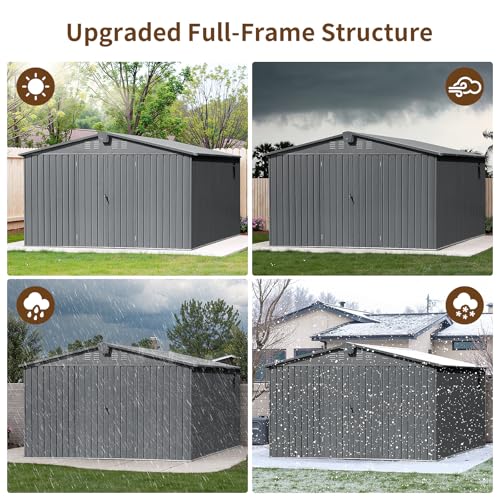 NicBex 6×5 Resin Outdoor Storage Shed with Floor & Window– All-Weather Lockable Small Tool Shed