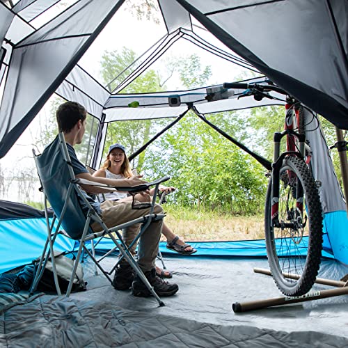 CORE Instant Cabin Tents with LED Lights | 6 Person / 9 Person / 12 Person Family Multi Room Lighted Pop Up Tents for Camping | Included Storage