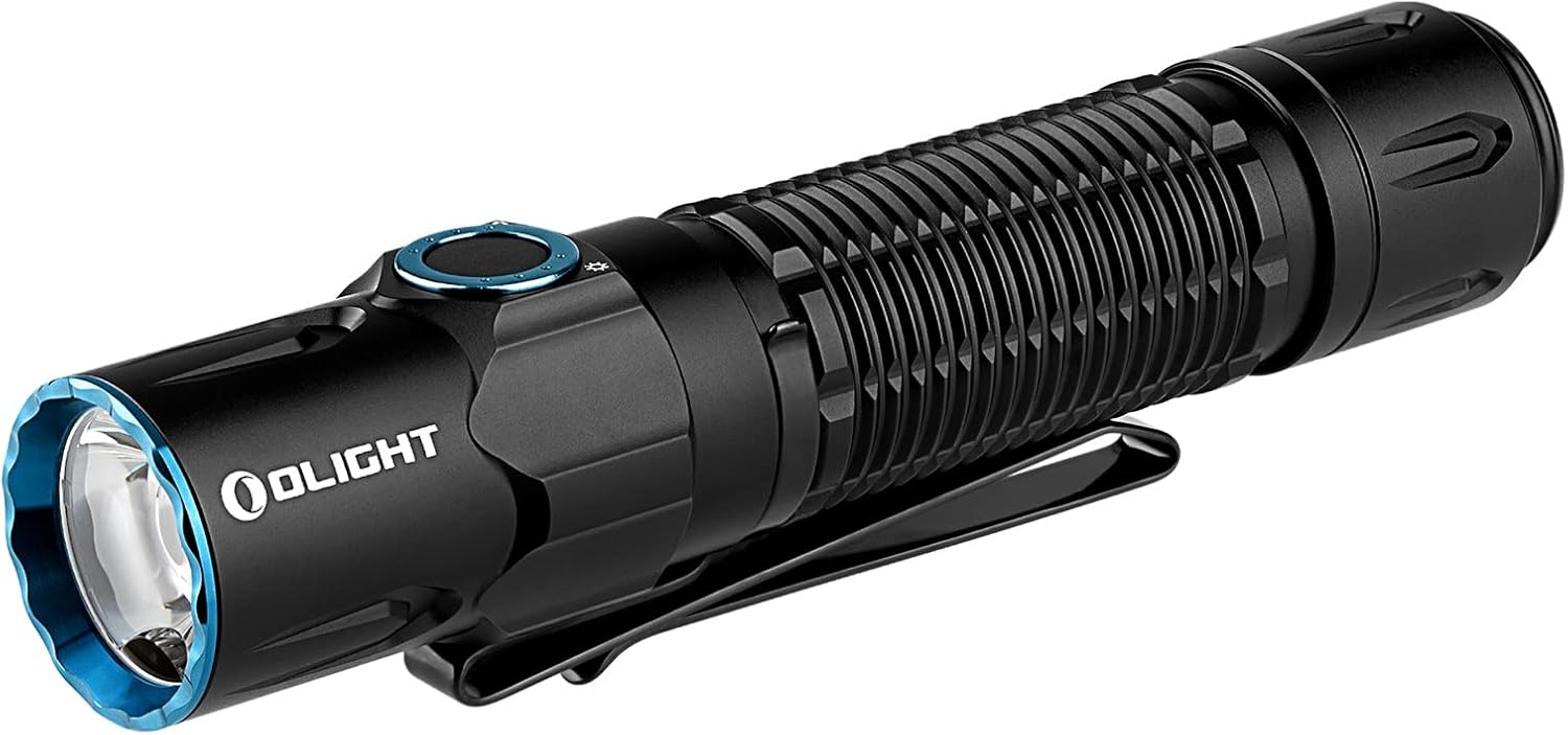 OLIGHT Warrior 3S 2300 Lumens Rechargeable Tactical Flashlight, Compact Dual-Switches LED Bright Light with Proximity Sensor