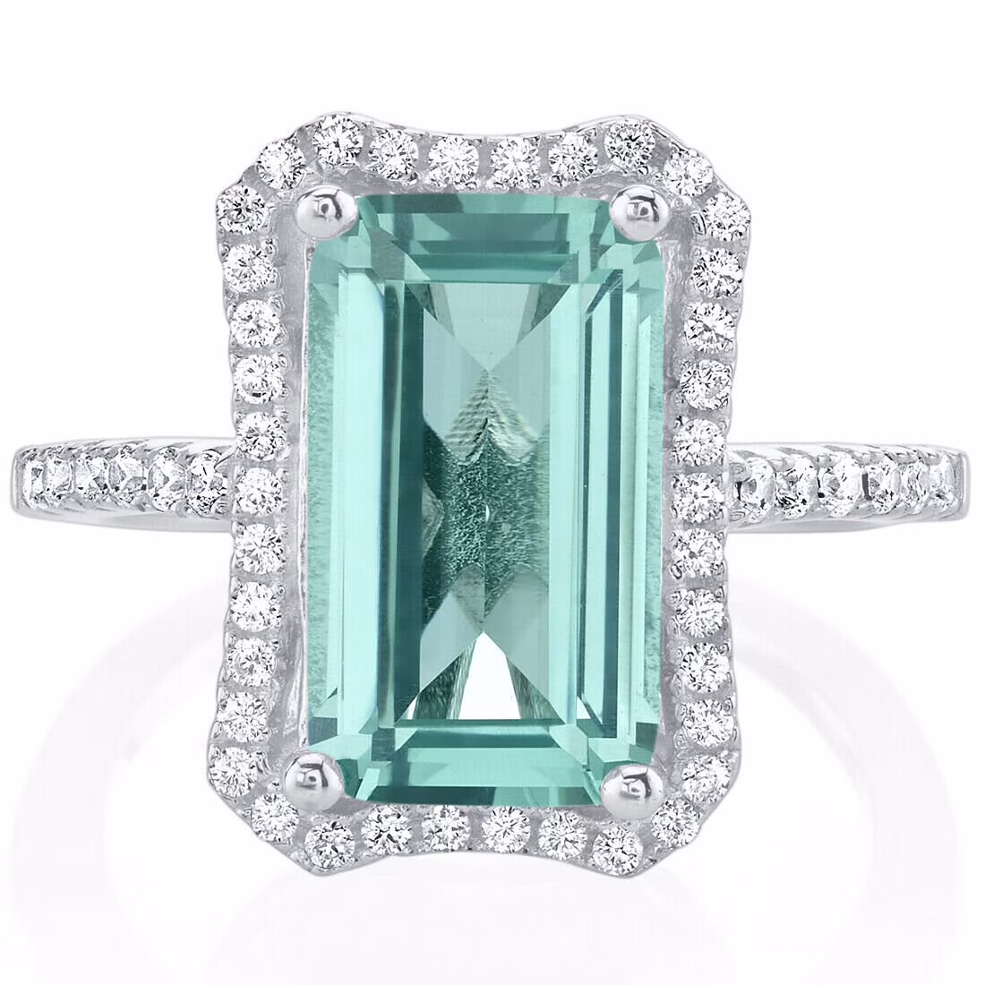 Unique Aquamarine Ring Elegant Engagement Ring Blue Promise Ring Radiant Cut Aquamarine Ring Anniversary Birthday Gift For Her Promise Ring