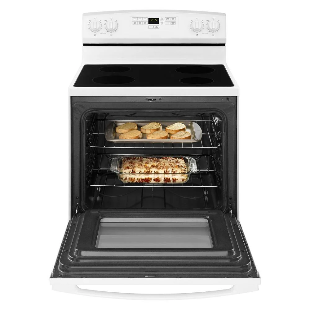 Amana庐 AER6303MFW - Freestanding 30 Electric Range - White - With Extra Large Oven Window