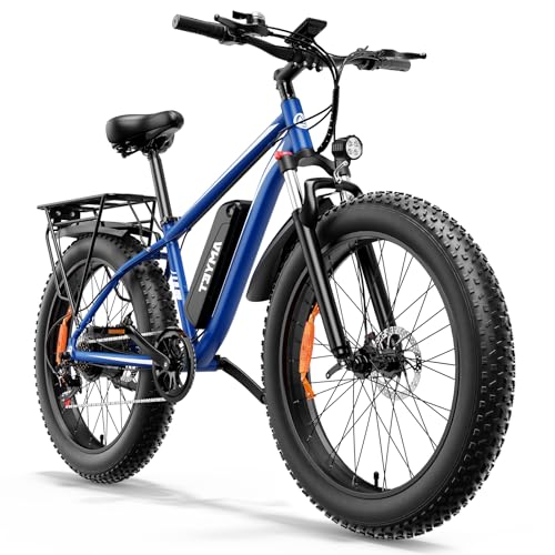 EB26 Electric Bike for Adults Peak 1500W Electric Bicycle 48V 15AH (720WH) Battery Electric Bike 26" Fat Tire Mountain 28mph 7 Speed Gears Ebike