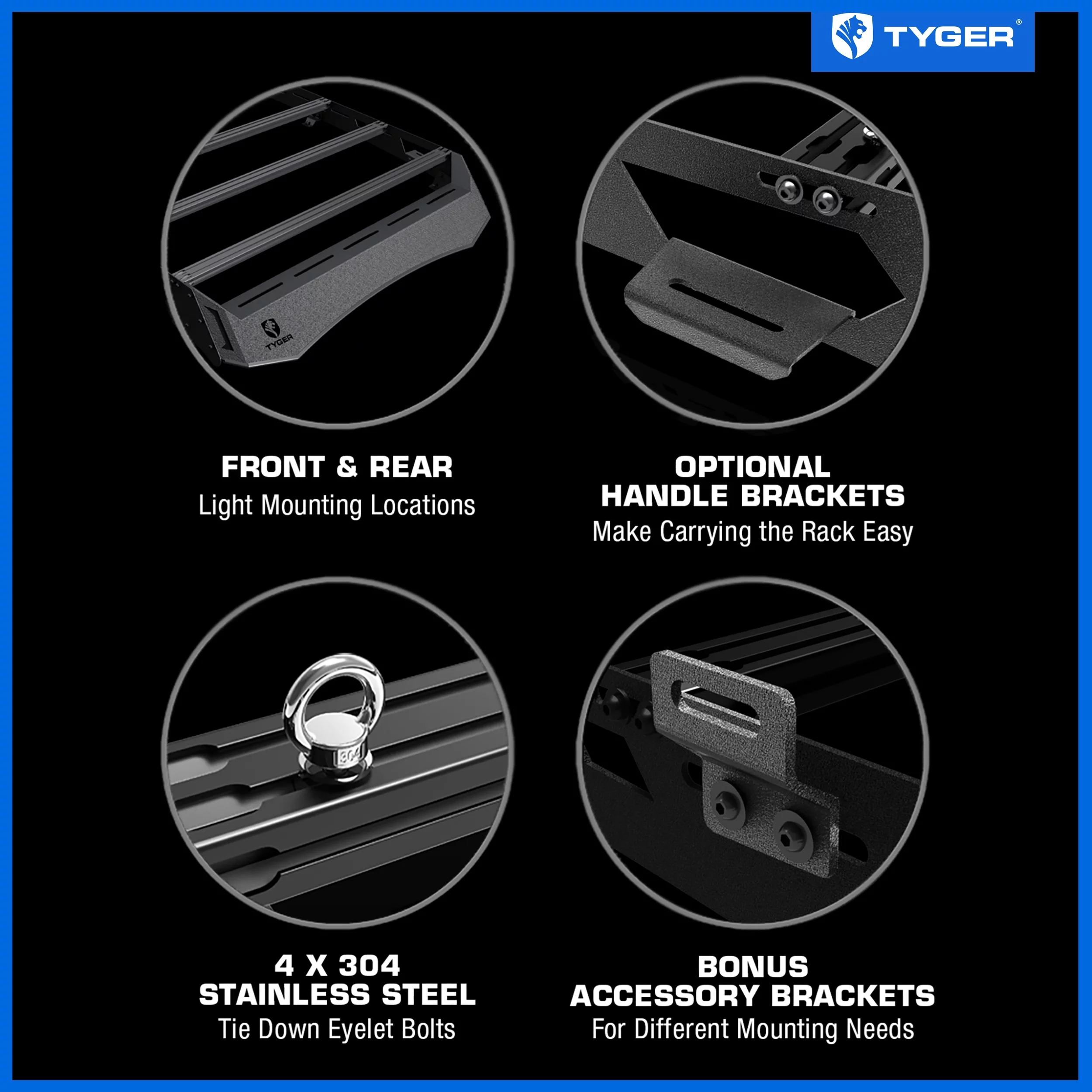 Tyger Auto Platform Style Roof Rack Compatible with 2010-2024 Toyota 4Runner | Cargo Storage Carrier for Outdoors Gear| Paintable Accent Inserts to